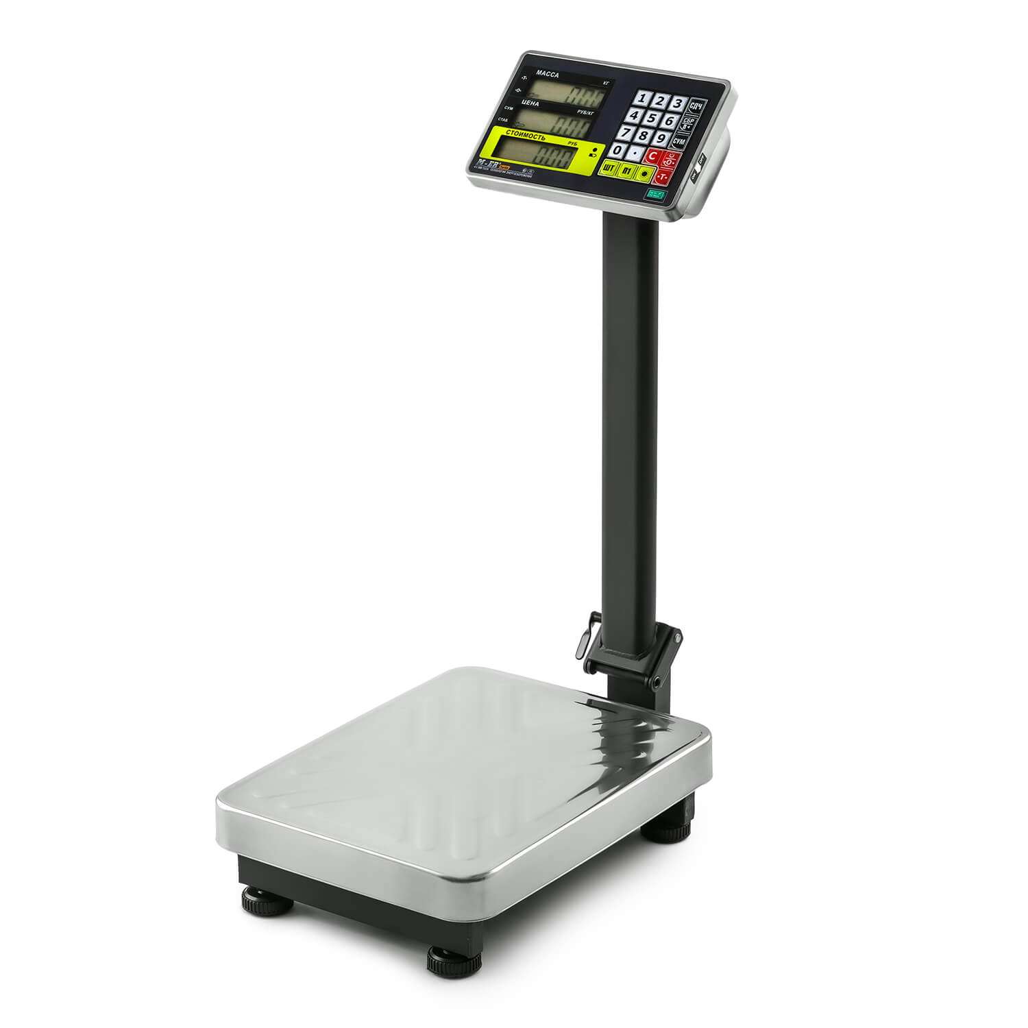 Торговые напольные весы M-ER 335 ACPU-60.10/20 "TURTLE" с расчетом стоимости товара LCD