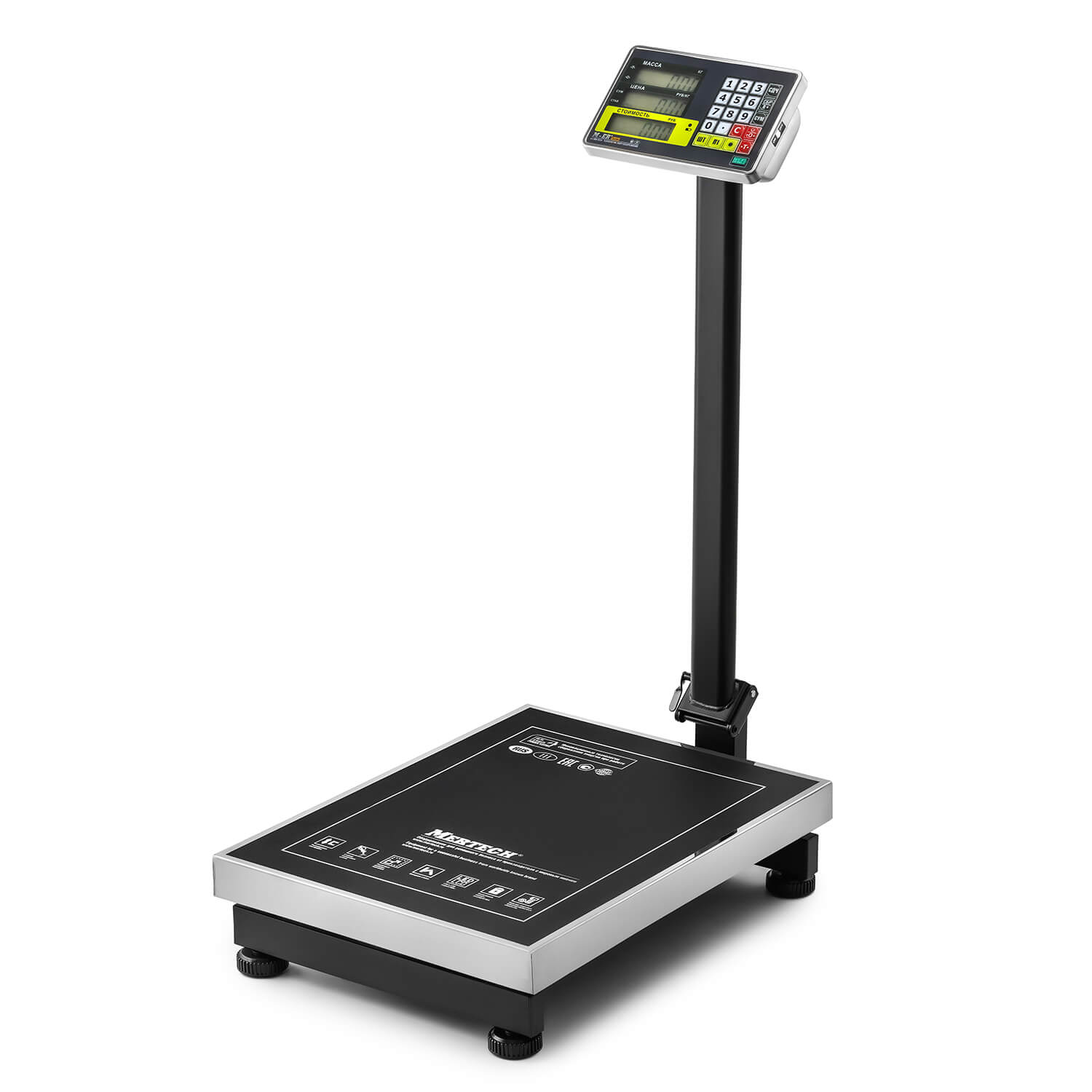 Торговые напольные весы M-ER 335 ACLP-150.20 "TURTLE" с расчетом стоимости товара LCD